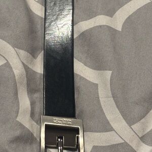 Kenneth Cole Reaction Black Belt with Sleek Silver Buckle